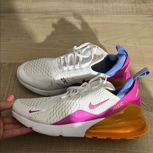 Nike Air Max 270 White Pink Orange Sneakers